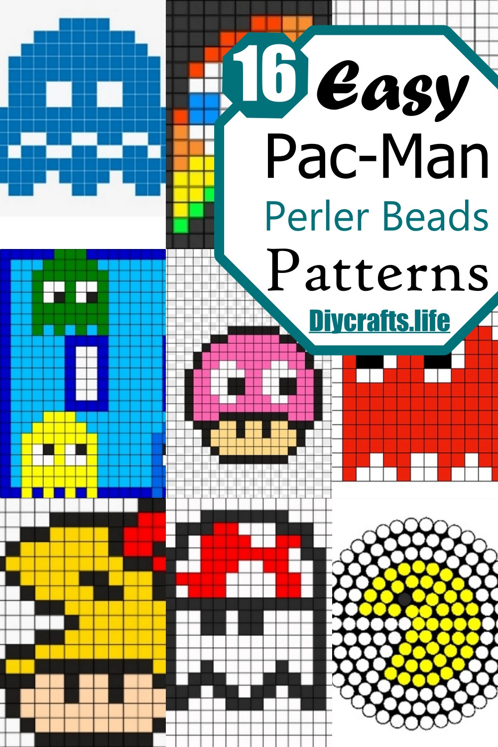 16 Easy Pac-Man Perler Beads Patterns - DIY Crafts
